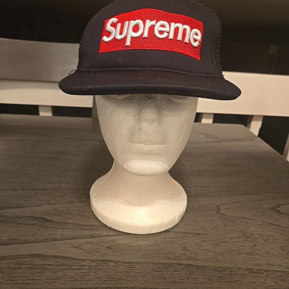 Supreme Red and Black Logo Hat